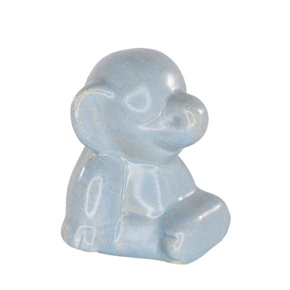 California Pottery Elephant Blue Figurine Eyes Closed Sitting Haldeman Caliente? - Picture 8 of 9